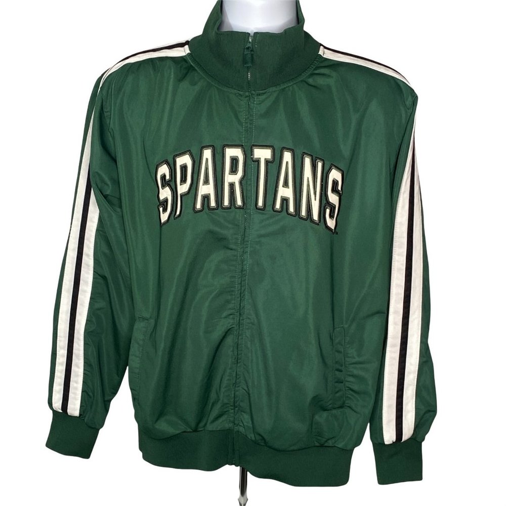 Michigan State Spartans Full Zip Warm Up Jacket, Large